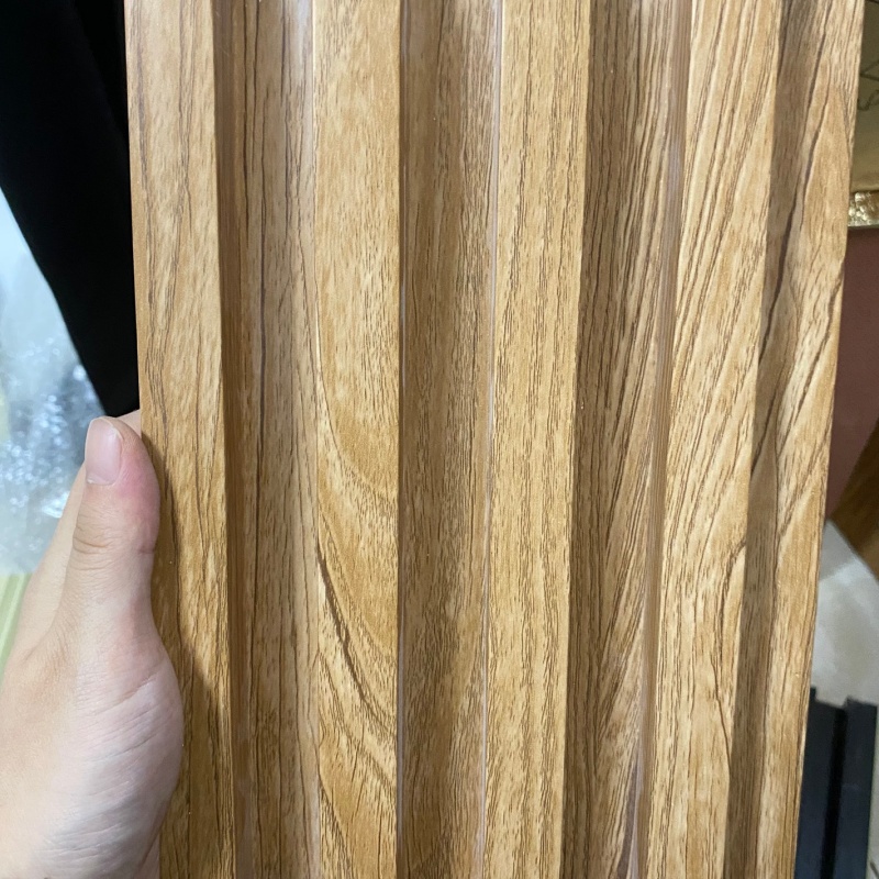 2014 New Arrival Pine Wood PVC Film Half Covering WPC Wall Panel for Wholesale
