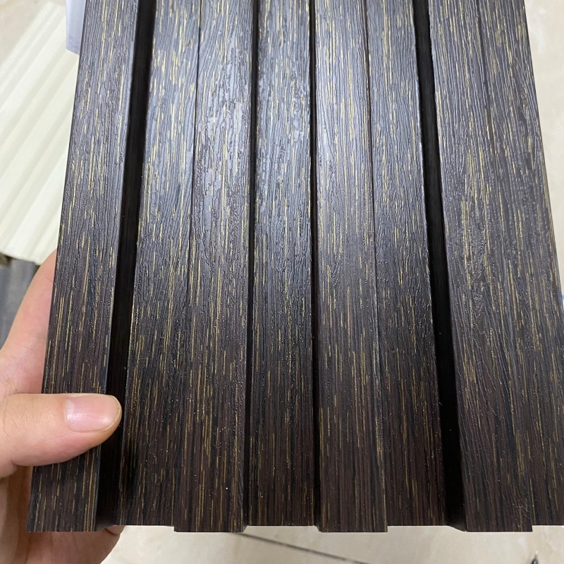Hot Sale Golden Film Half Covering Decorative Wood PVC/WPC Fluted Wall Panel