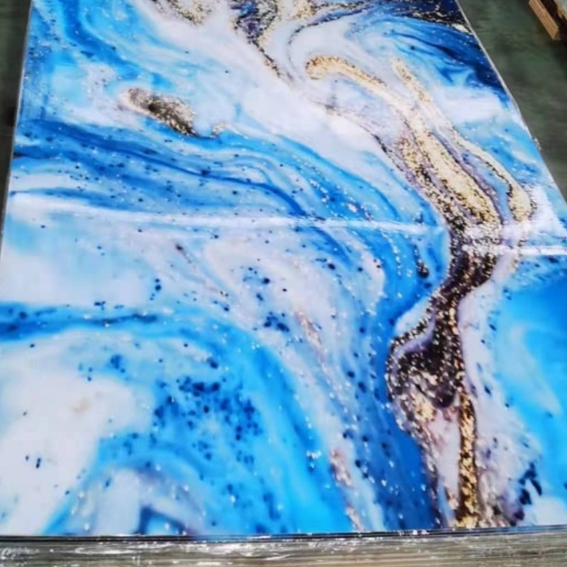 Complete Grain 1220mm*2440mm UV Board PVC Marble Sheet Decorative Plastic Wall Panels